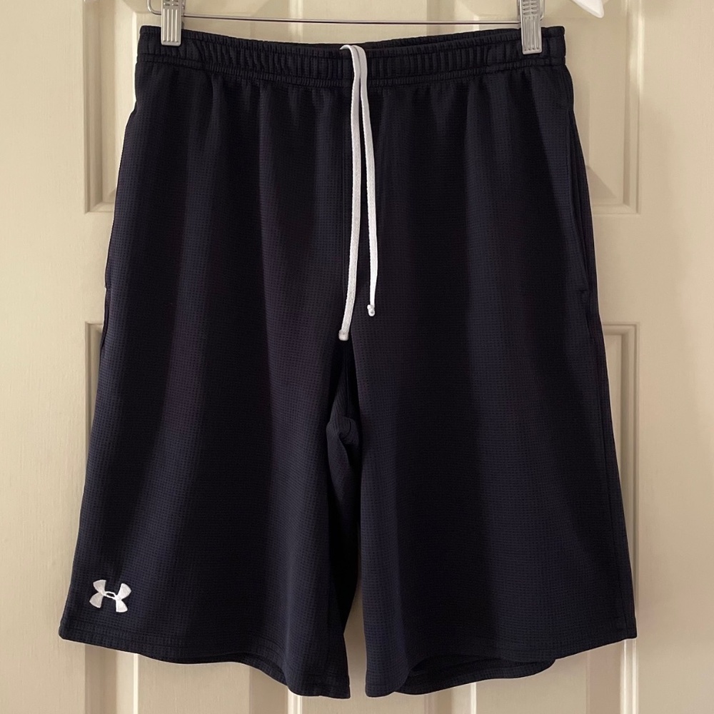 Mens Under Armour Black Athletic Sports Shorts- Size LG